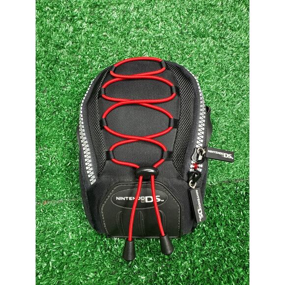 Nintendo DS Mini Backpack Travel Case Black Red Nylon - Picture 1 of 7